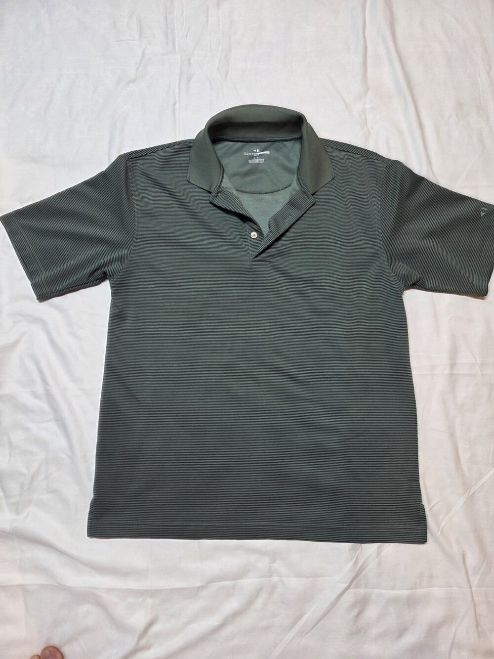Grand Slam Golf Men's Short Sleeve Polo Shirt Strip Green Lg